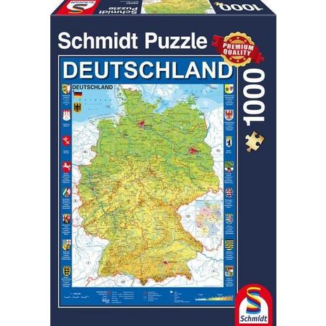 Schmidt  Deutschlandkarte, 1.000 Teile Puzzle 
