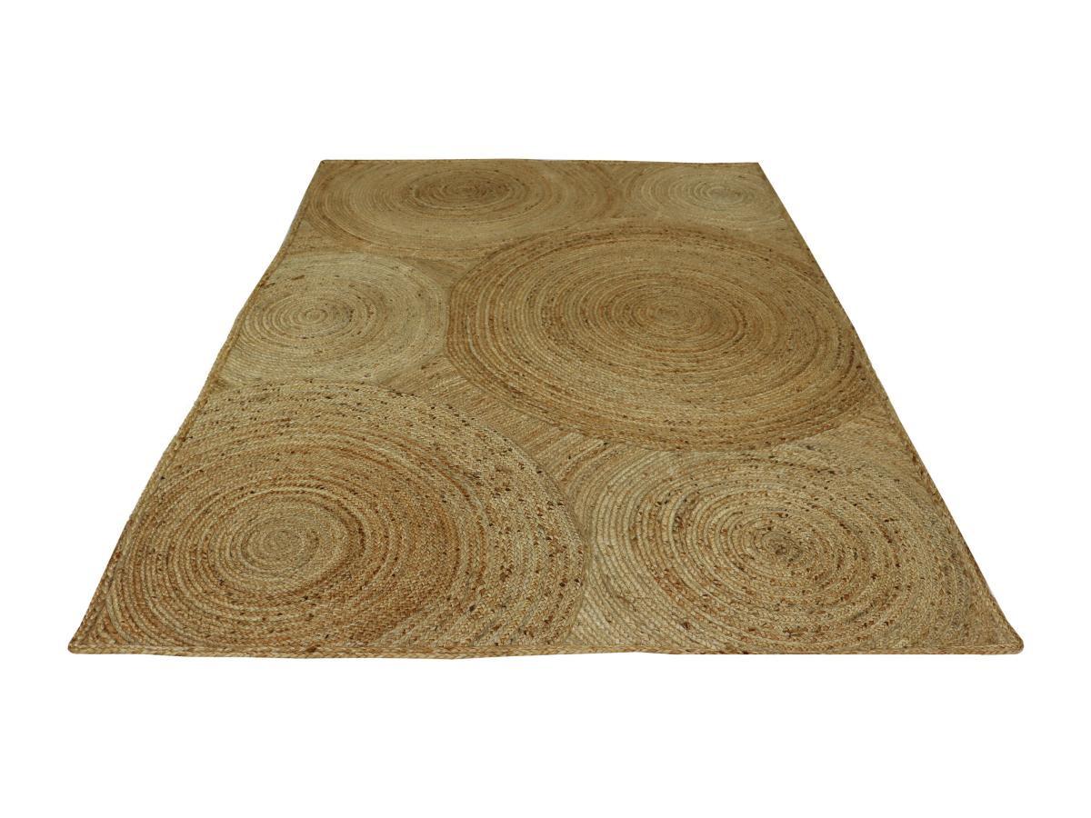 Vente-unique  Tappeto rettangolare Motivi circolari 160 x 230 cm 100% Juta intrecciata Naturale  - YVAYA 