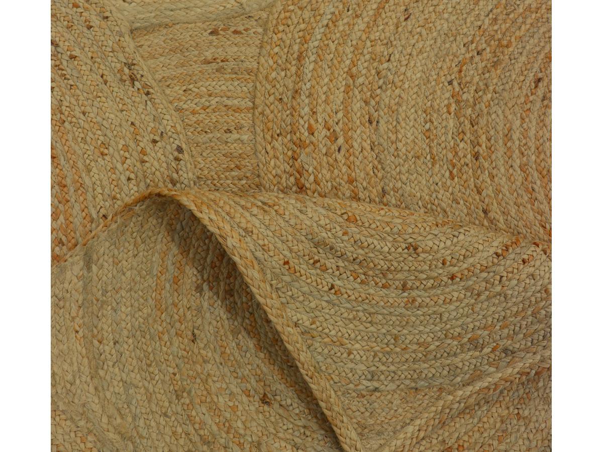 Vente-unique  Teppich rechteckig - 100 % geflochtene Jute - Kreismotive - 160 x 230 cm - Naturfarben - YVAYA 