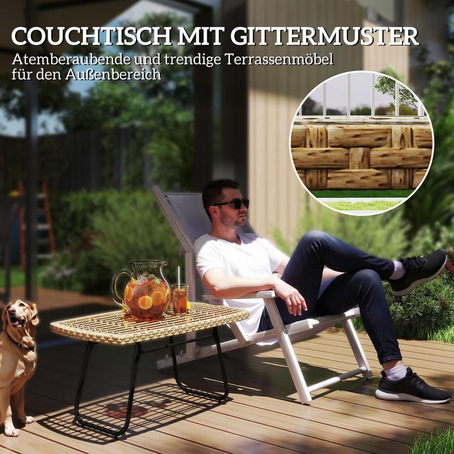 Outsunny Rattan-Gartentisch  