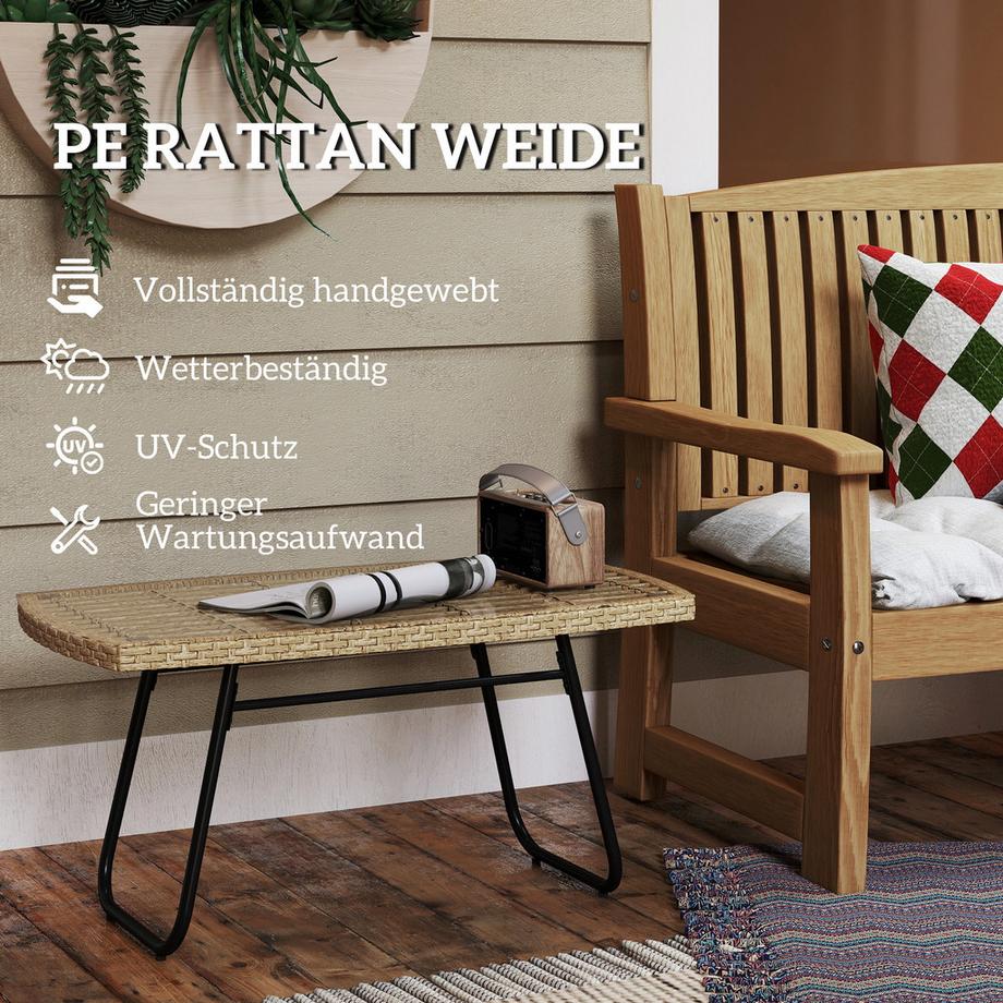 Outsunny Rattan-Gartentisch  