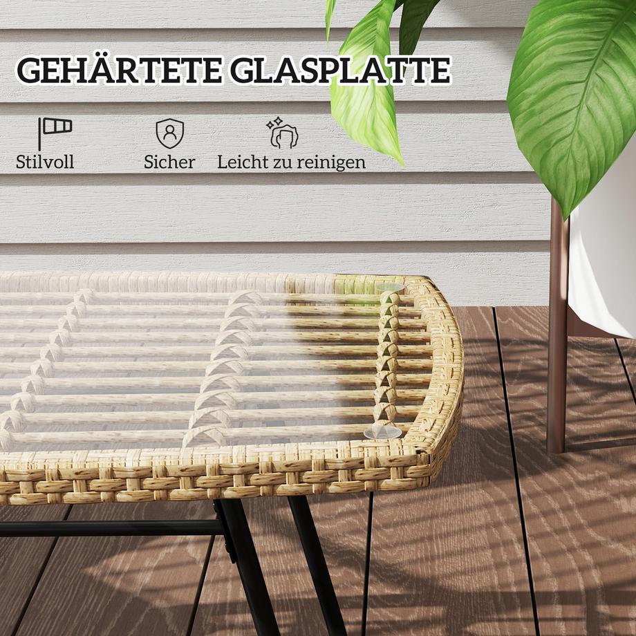 Outsunny Rattan-Gartentisch  
