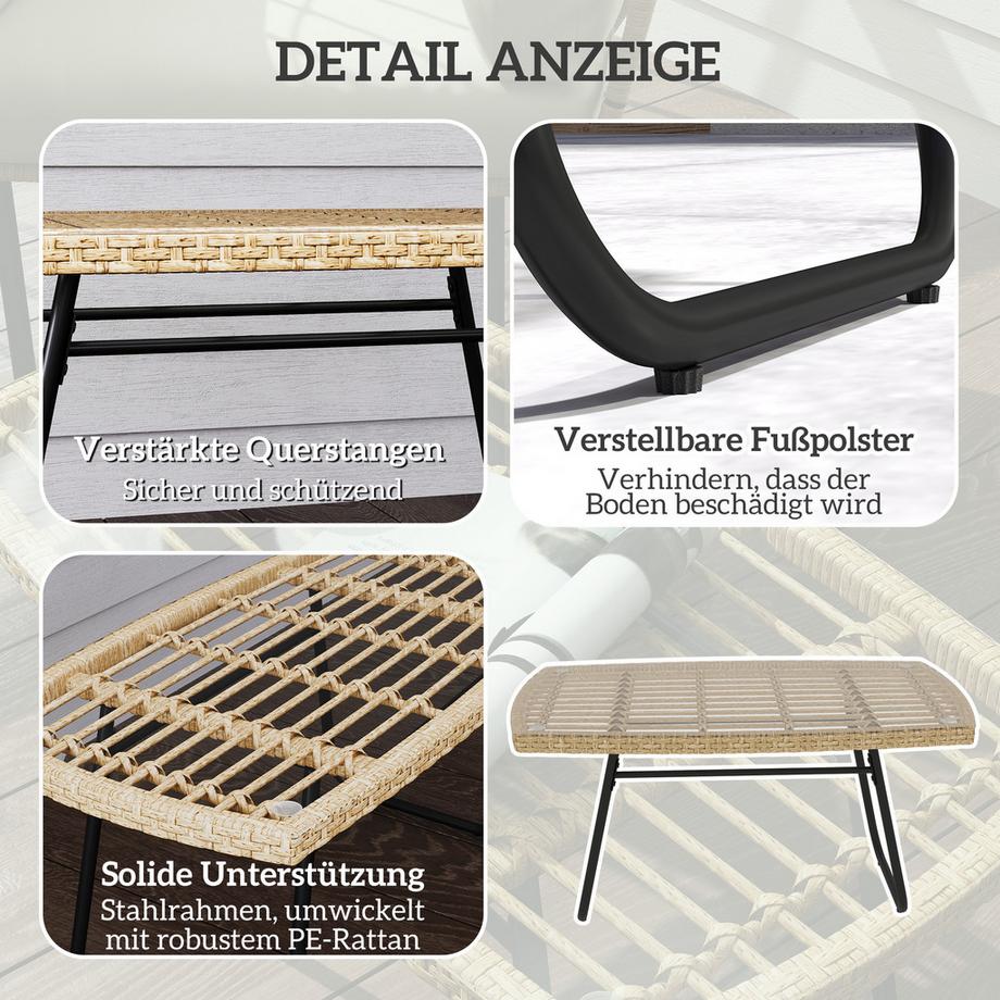 Outsunny Rattan-Gartentisch  
