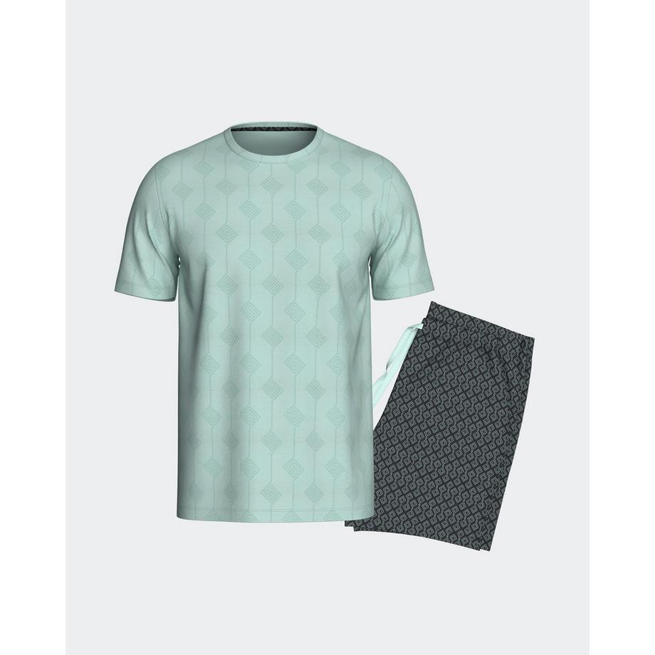 Kurzer -Pyjama mit Muster aus Lyocell