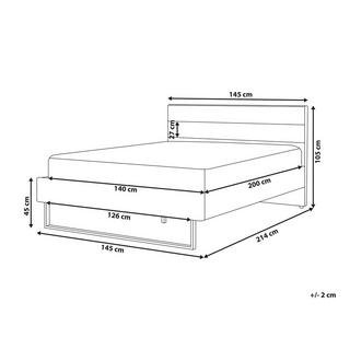 Beliani Letto con rete a doghe en Velluto Moderno BELLOU  