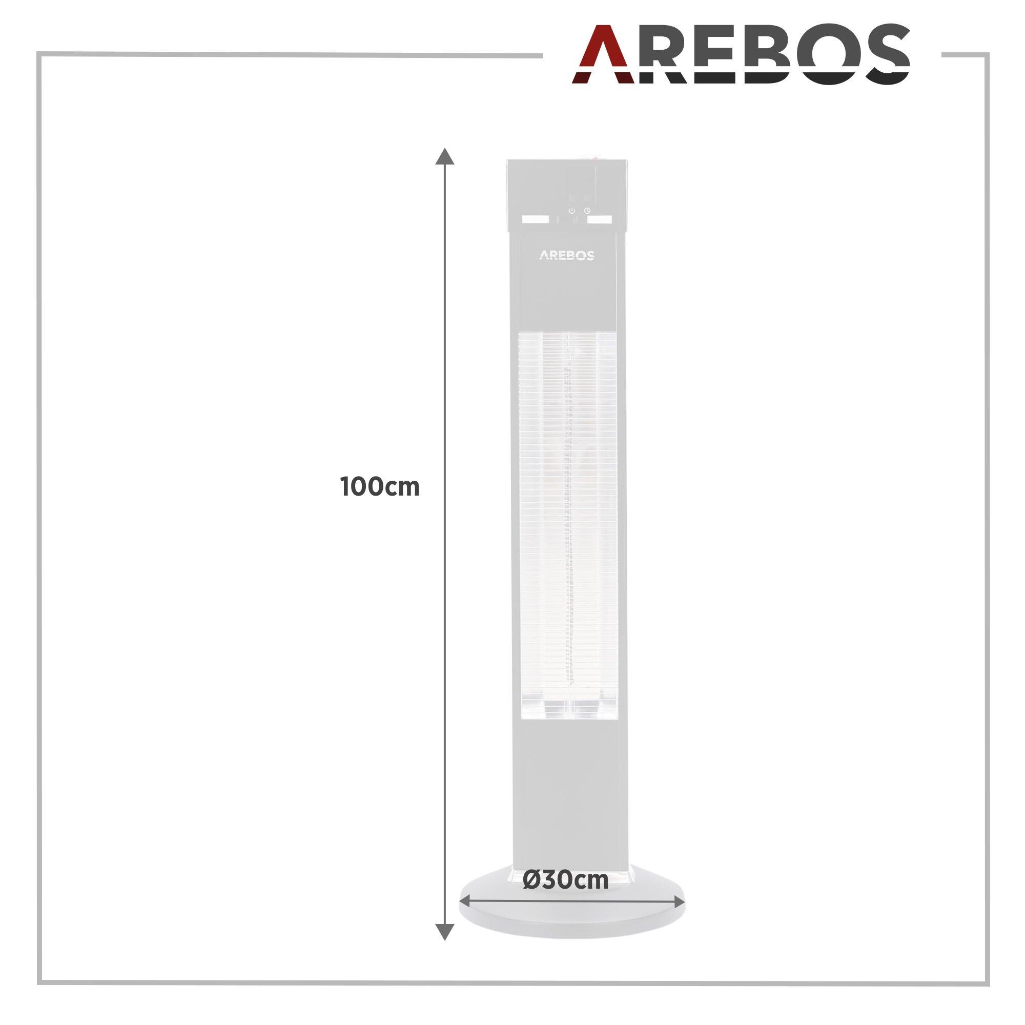 Arebos Riscaldatore radiante a infrarossi Riscaldatore a infrarossi con telecomando  