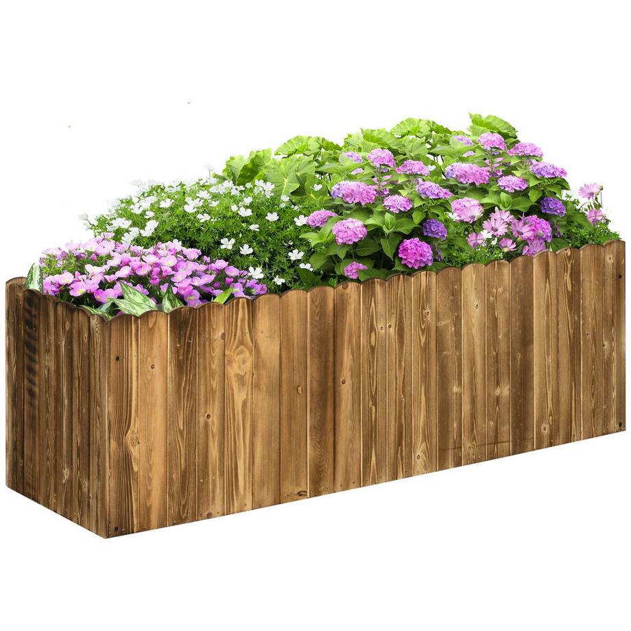 Jardinière Surélevée Pour Parterre D'Herbes Aromatiques, Potager, Parterre De Fleurs, Jardinière En Bois De Sapin 120 X 40 X 40 Cm