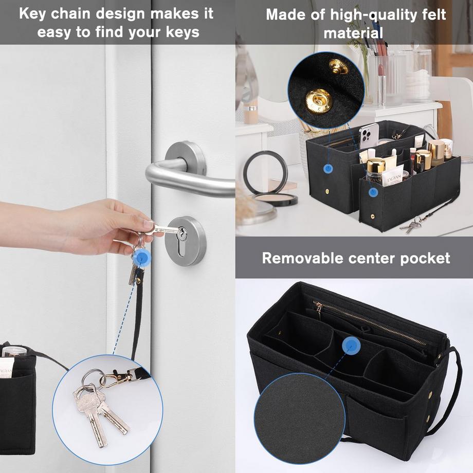 Alopini  Organisateur de sac à main, organisateur de sac en feutre, organisateur de sac dans le sac, organisateur de sac shopper 