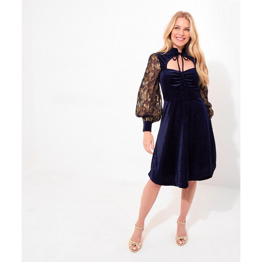 Joe Browns Abito in Velluto con Maniche Ricamate  