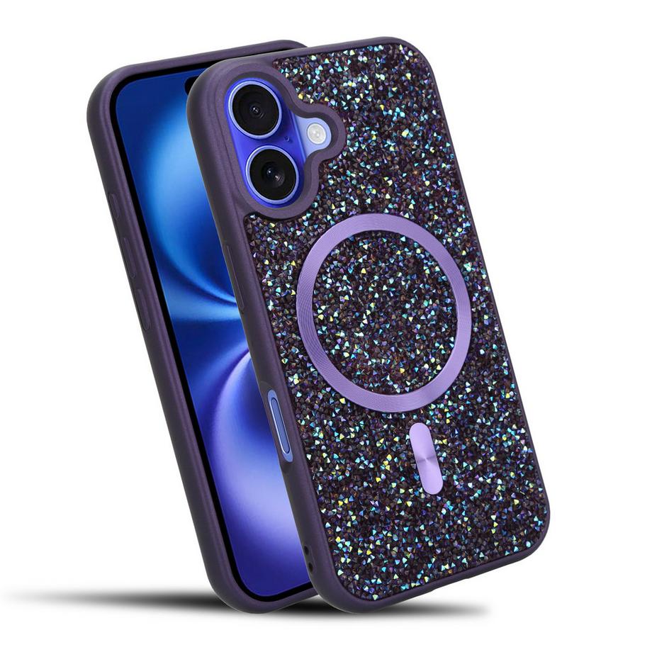 iPhone 16 PLUS Hülle kompatibel mit MagSafe Glitzer Diamant Design