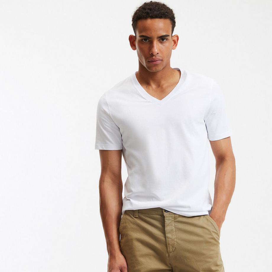 La Redoute Collections V-Ausschnitt Kurzarm T-Shirt  