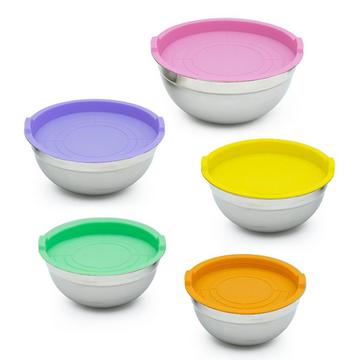 Set de 5 saladiers en acier inoxydable avec couvercle hermétique