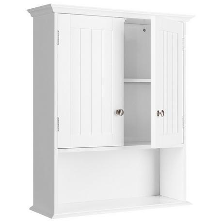 Northix Wandschrank Badezimmer-Wandschrank Hängeschrank aus Holz 60 x 20 x 70,5 cm Weiß  
