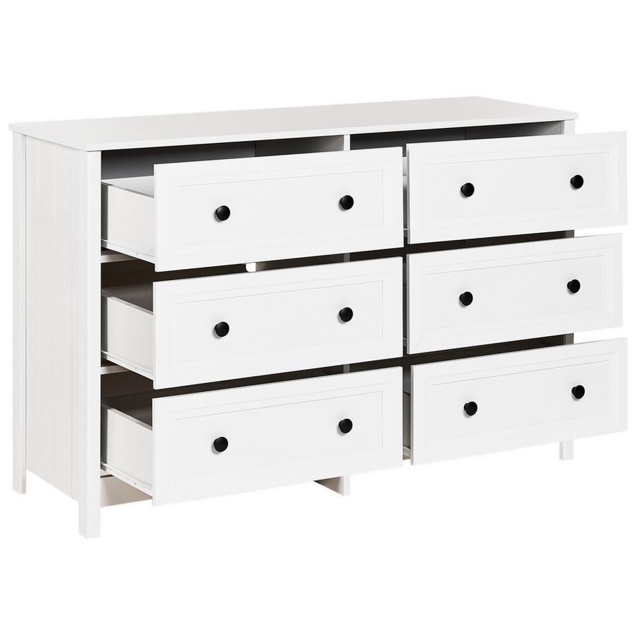 Beliani Commode à 6 tiroirs en Panneau de particules de bois Scandinave HAZELVALE  