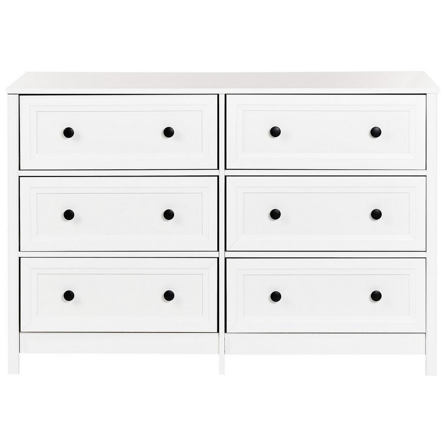 Beliani Commode à 6 tiroirs en Panneau de particules de bois Scandinave HAZELVALE  