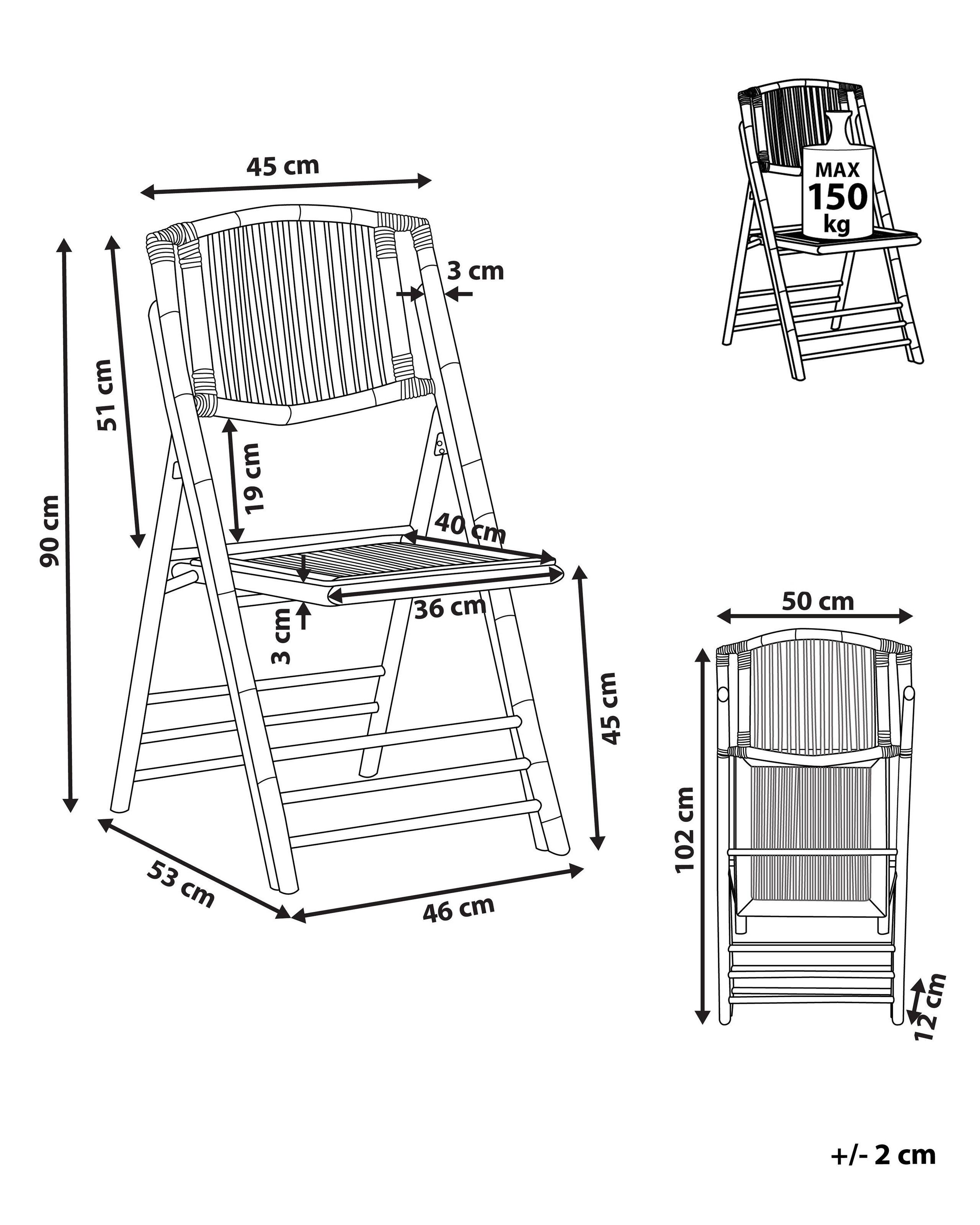 Beliani Chaise de salle à manger en Bambou Boho TRENTOR  