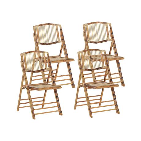 Beliani Lot de 4 chaises de salle à manger en Bambou Boho TRENTOR  