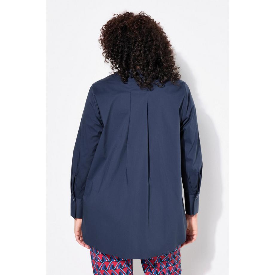 Ulla Popken Tunique Barre Décorative Coupe Évasée Col Rond Manches Longues  