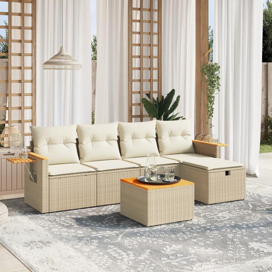 VidaXL set divano da giardino Polirattan  