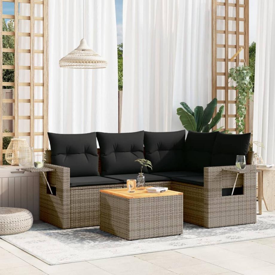 VidaXL set divano da giardino Polirattan  