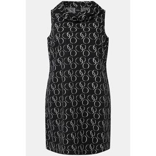 Ulla Popken Abito Cerchi Taglio Svasato Collo Risvoltato Senza Maniche Misto Lino  