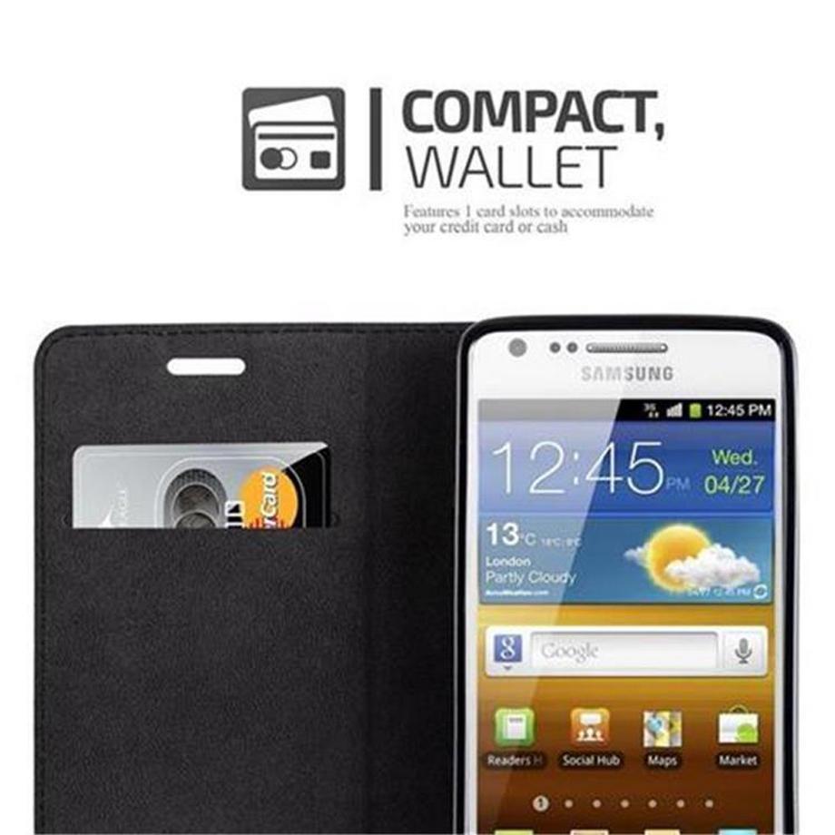 Cadorabo  Housse compatible avec Samsung Galaxy S2 / S2 PLUS - Coque de protection avec fermeture magnétique, fonction de support et compartiment pour carte 