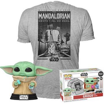 Funko Pop & Tee SW Mandalorian Grogu w/ Cookie (L)