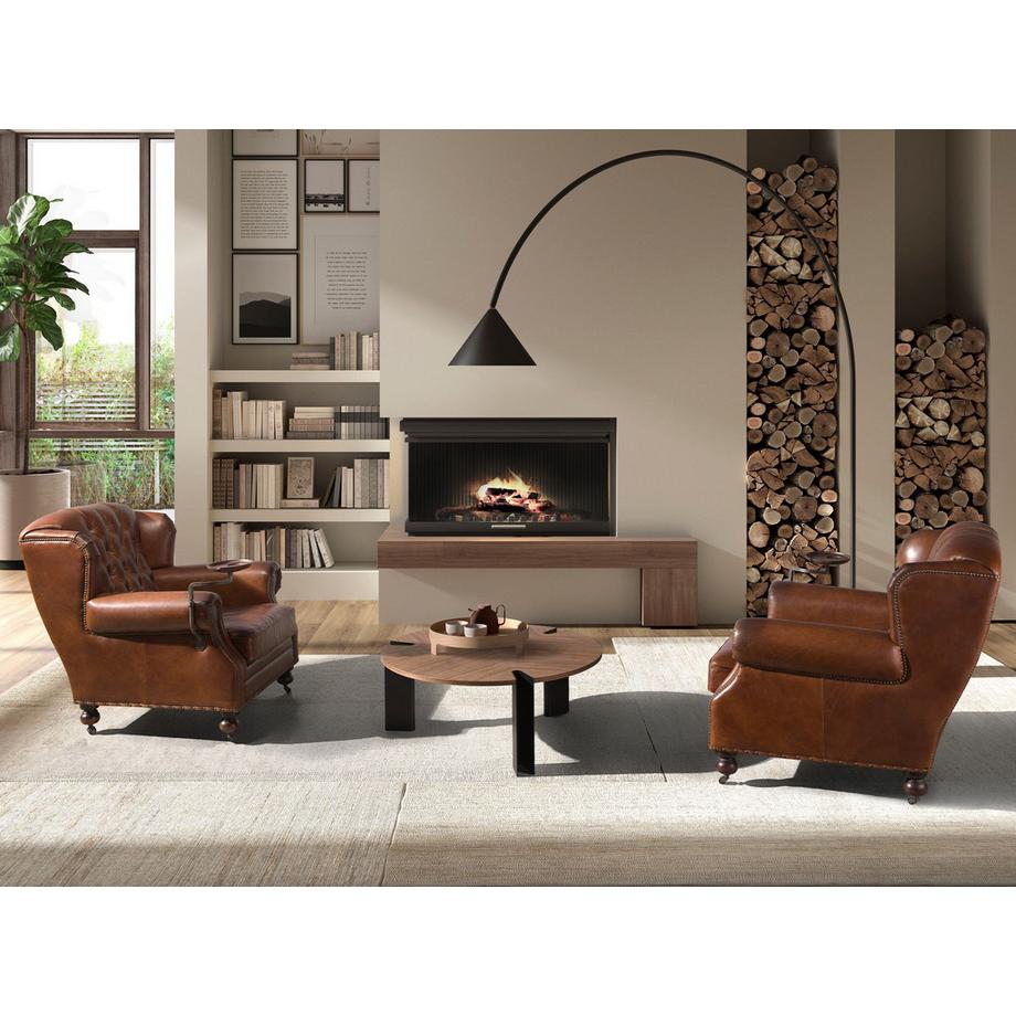 ANGEL CERDA Chester-Sessel aus cognacbraunem Leder  