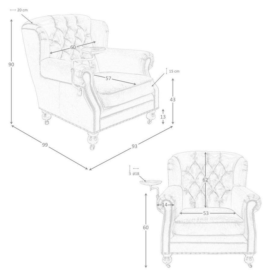 ANGEL CERDA Chester-Sessel aus cognacbraunem Leder  