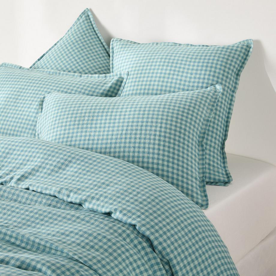 La Redoute Intérieurs ACÉLIE BLEU Taie d'oreiller en lin lavé  