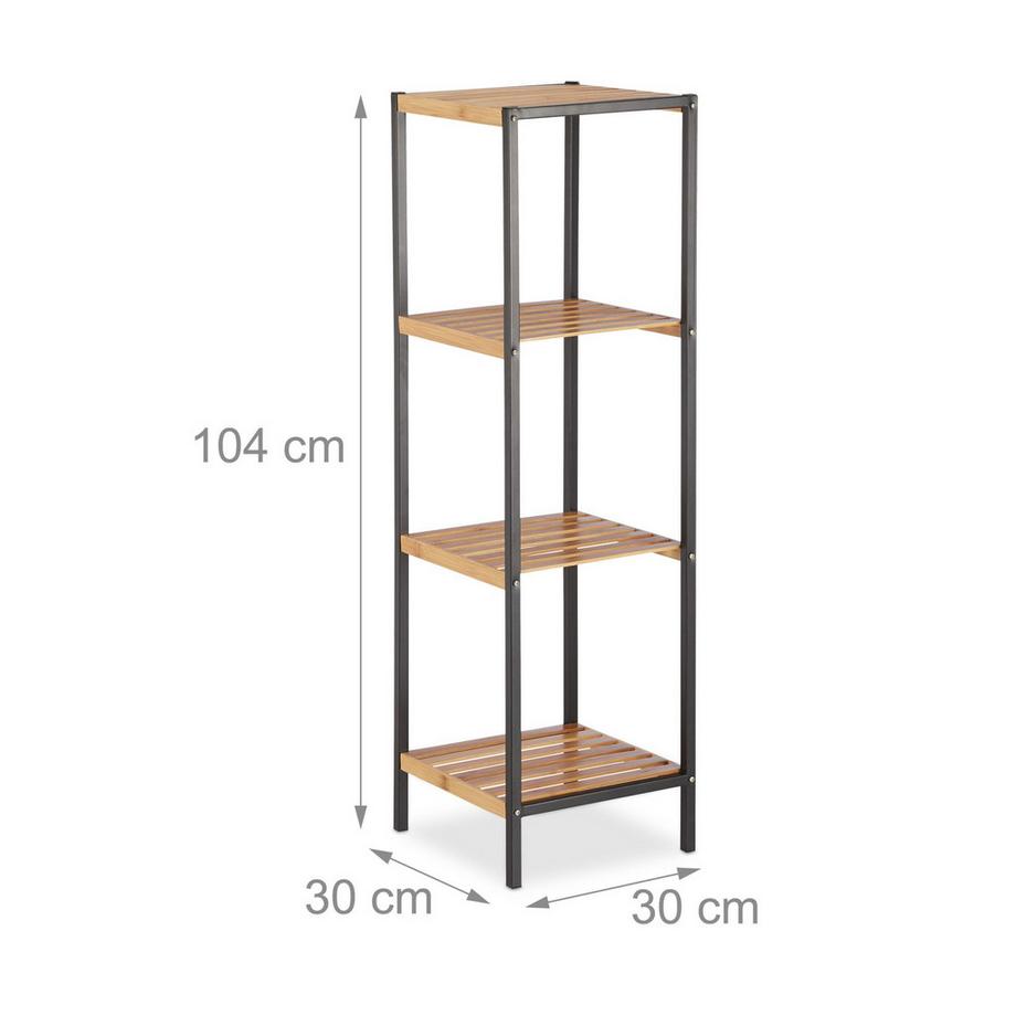 Northix Regal aus Bambus und Stahl  