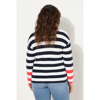 Ulla Popken  Pullover, Ringel, Rundhals, Langarm 