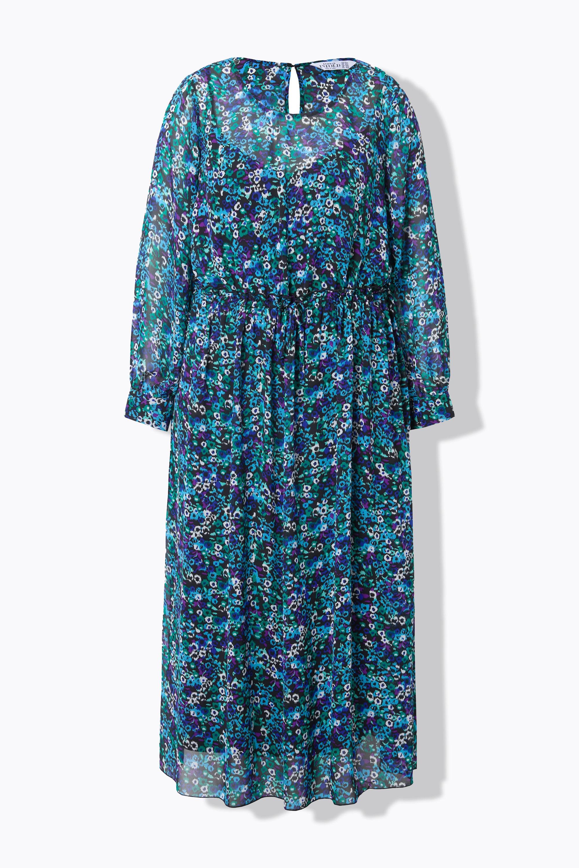 Studio Untold  Robe maxi à imprimé floral coloré. Coupe évasée et manches longues 