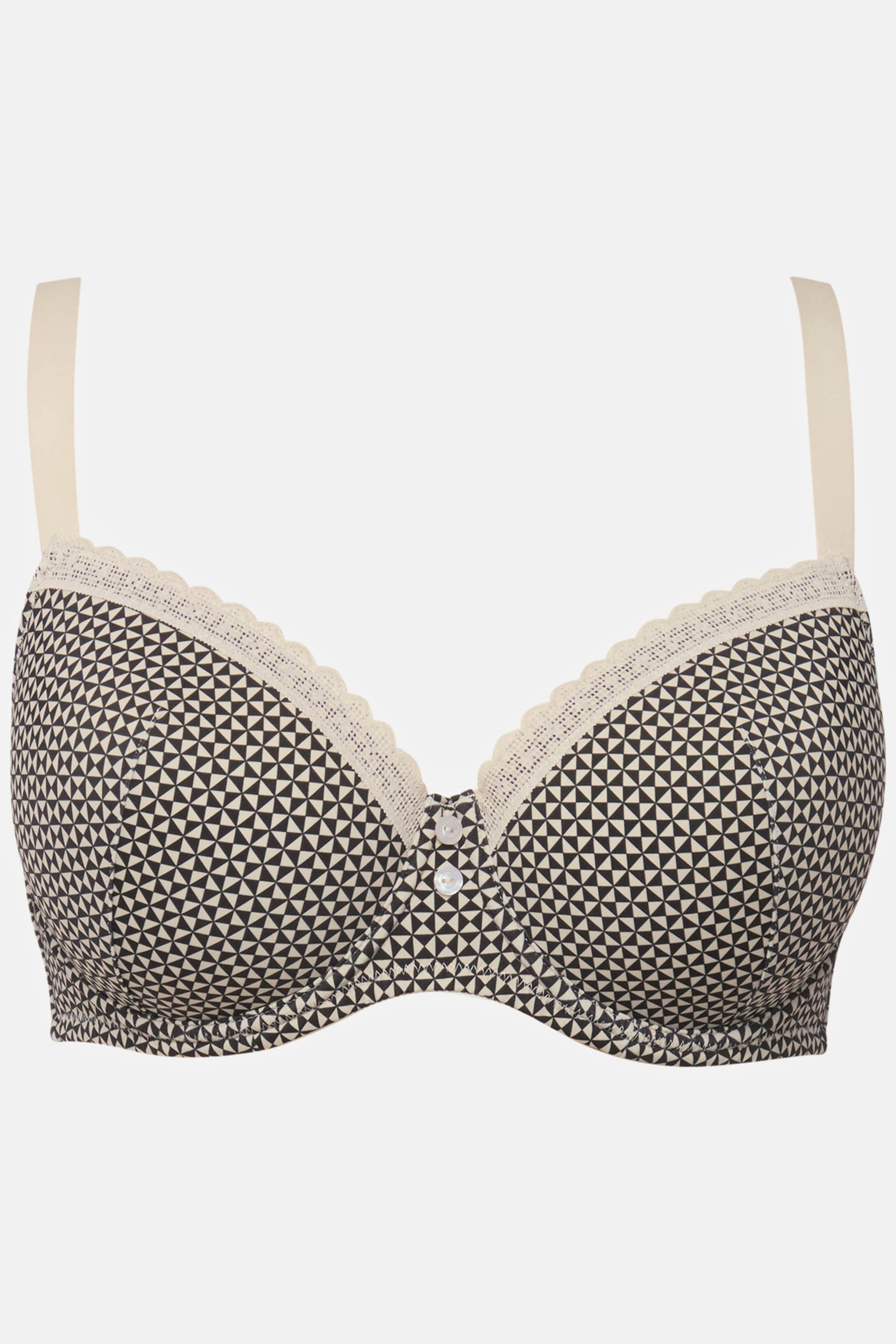 Ulla Popken  Reggiseno con ferretto, coppe morbide e fantasia, coppa B-D 