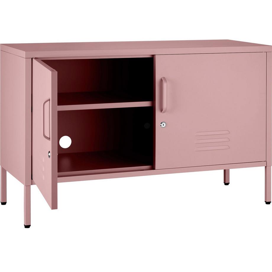 Tectake Sideboard Baker 2 Türen mit Magnetverschluss, einzeln abschließbar verstellbarer Zwischenboden  
