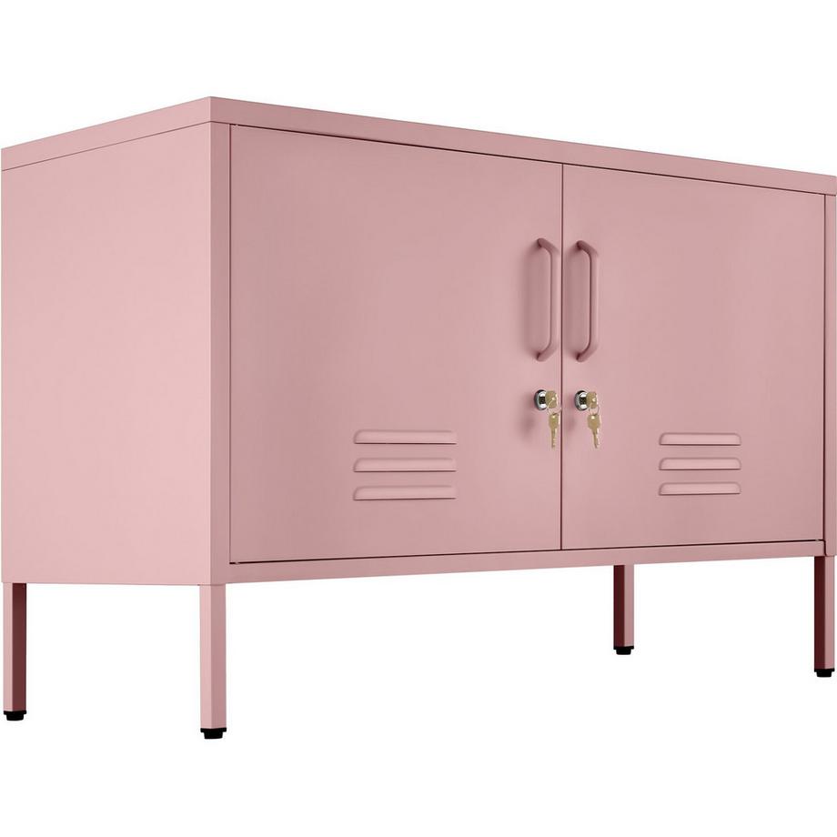 Tectake Sideboard Baker 2 Türen mit Magnetverschluss, einzeln abschließbar verstellbarer Zwischenboden  