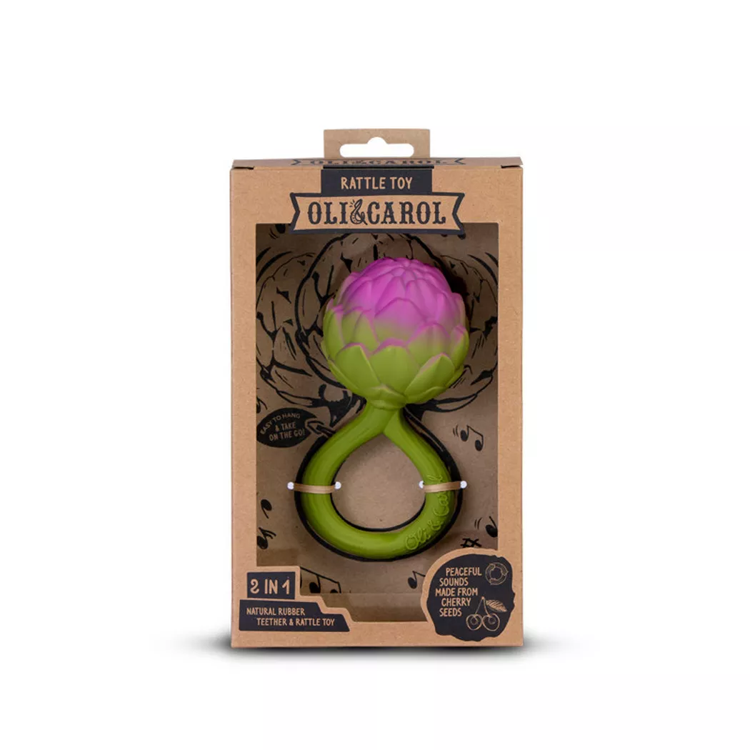Oli & Carol - Artichaut hochet, Oli&Carol, 10cm, Multicolor