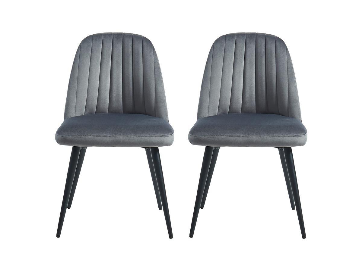 Vente-unique Stuhl 6erSet ELEANA Samt es Metall  