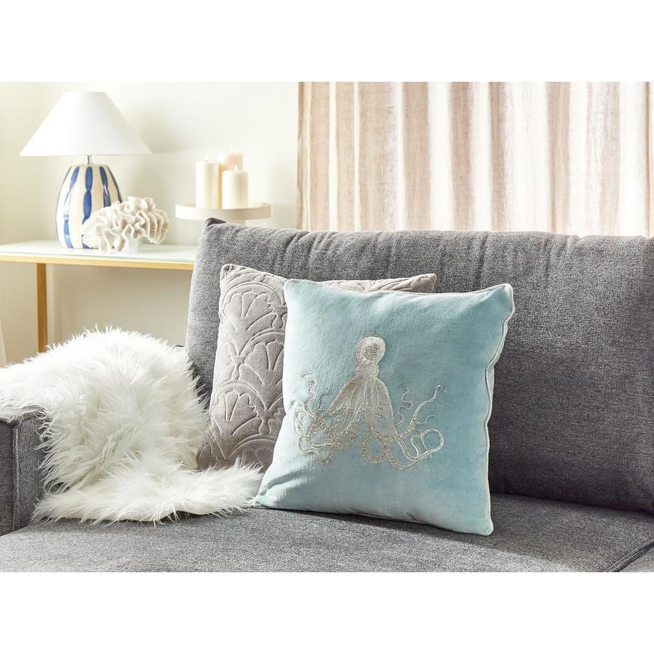 Beliani Coussin en Velours Moderne LAMINARIA  