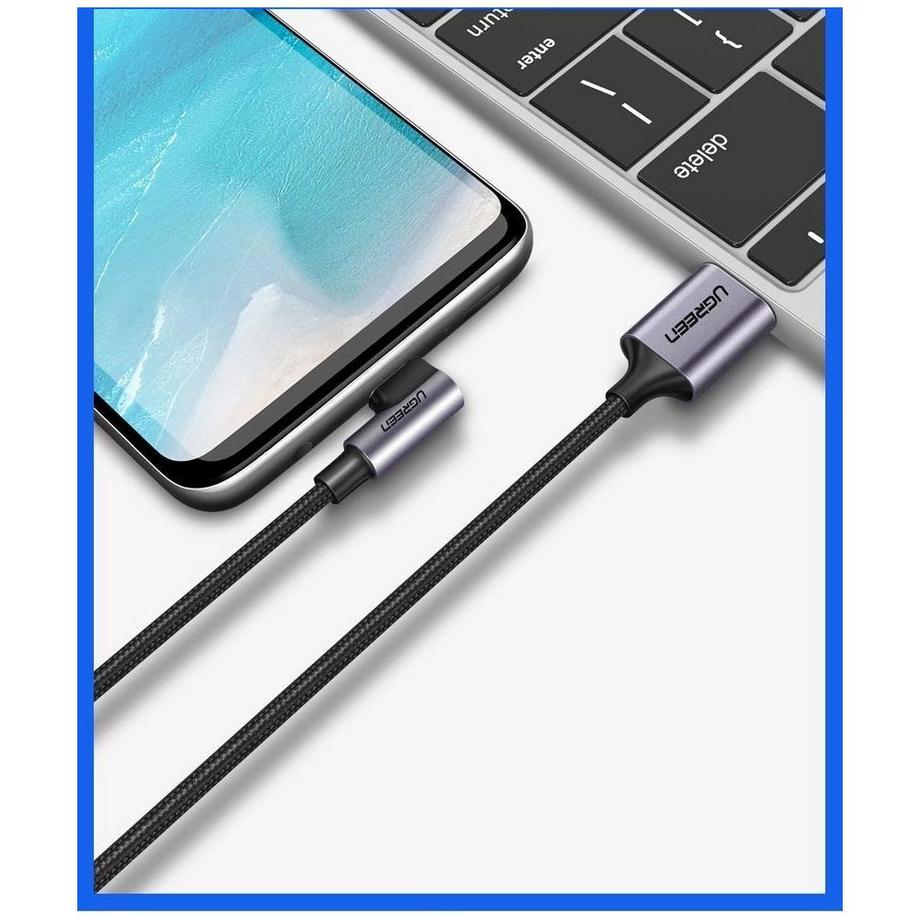 UGREEN  UGREEN USB-A-auf-USB-C-Winkelkabel, 2 m – Space Grau 