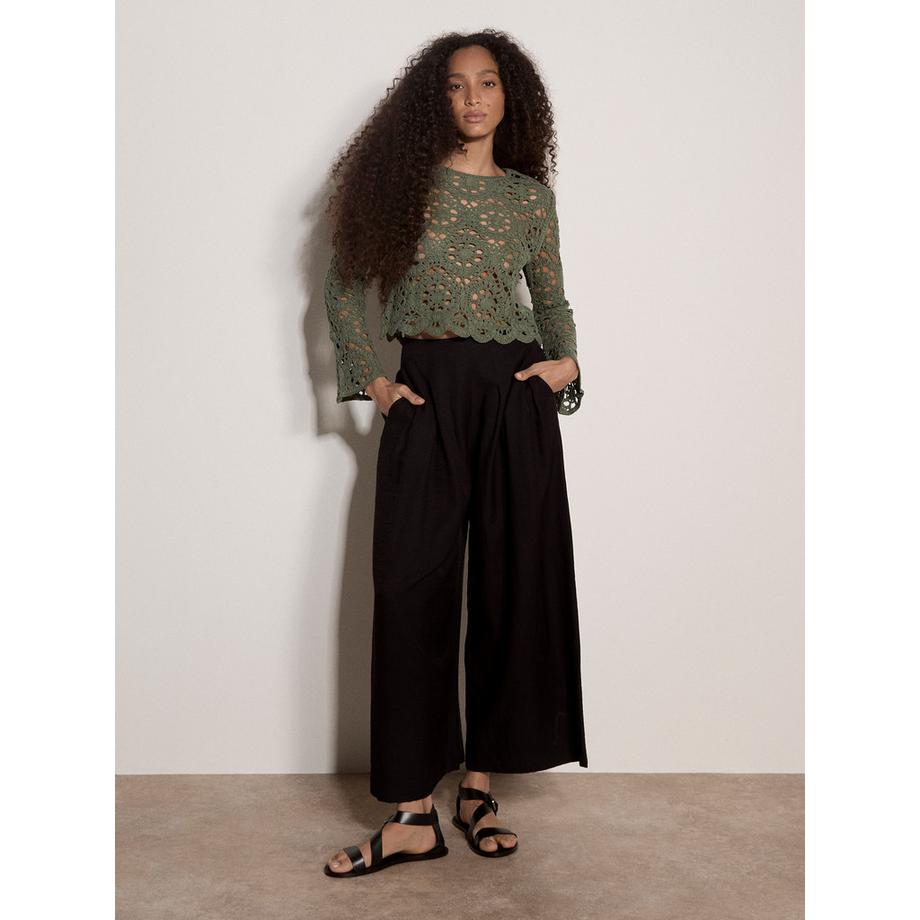 APRICOT Boho Blumen Häkeloberteil  