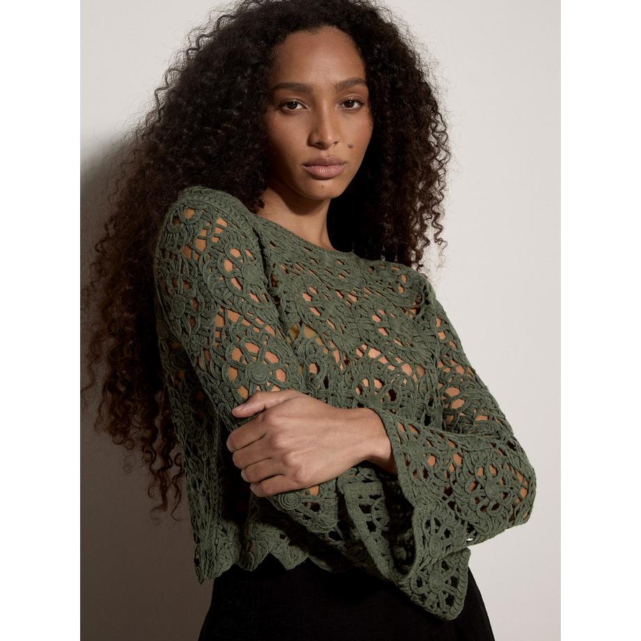APRICOT Boho Blumen Häkeloberteil  