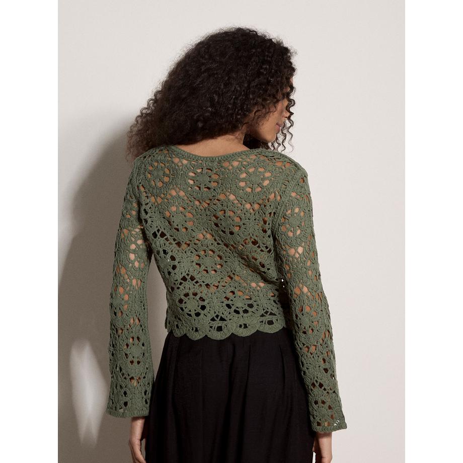 APRICOT Boho Blumen Häkeloberteil  