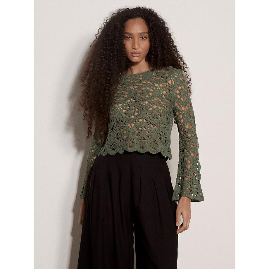 Boho-Häkeloberteil mit Blumenmuster