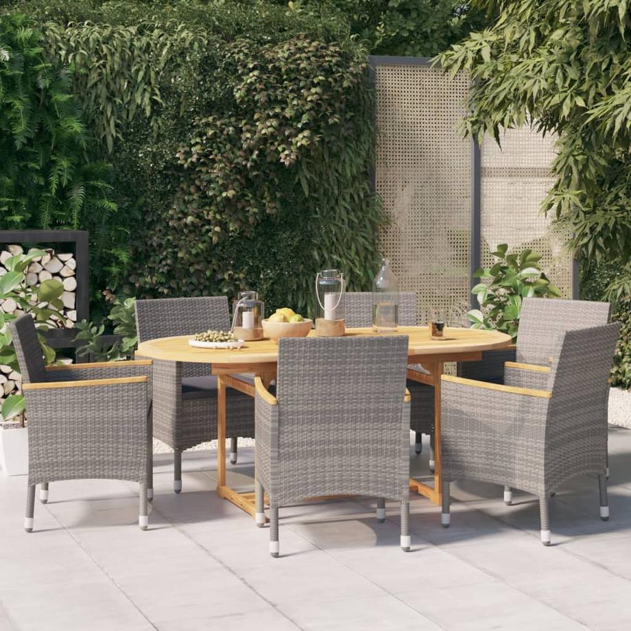 VidaXL Ensemble de salle à manger de jardin rotin synthétique  