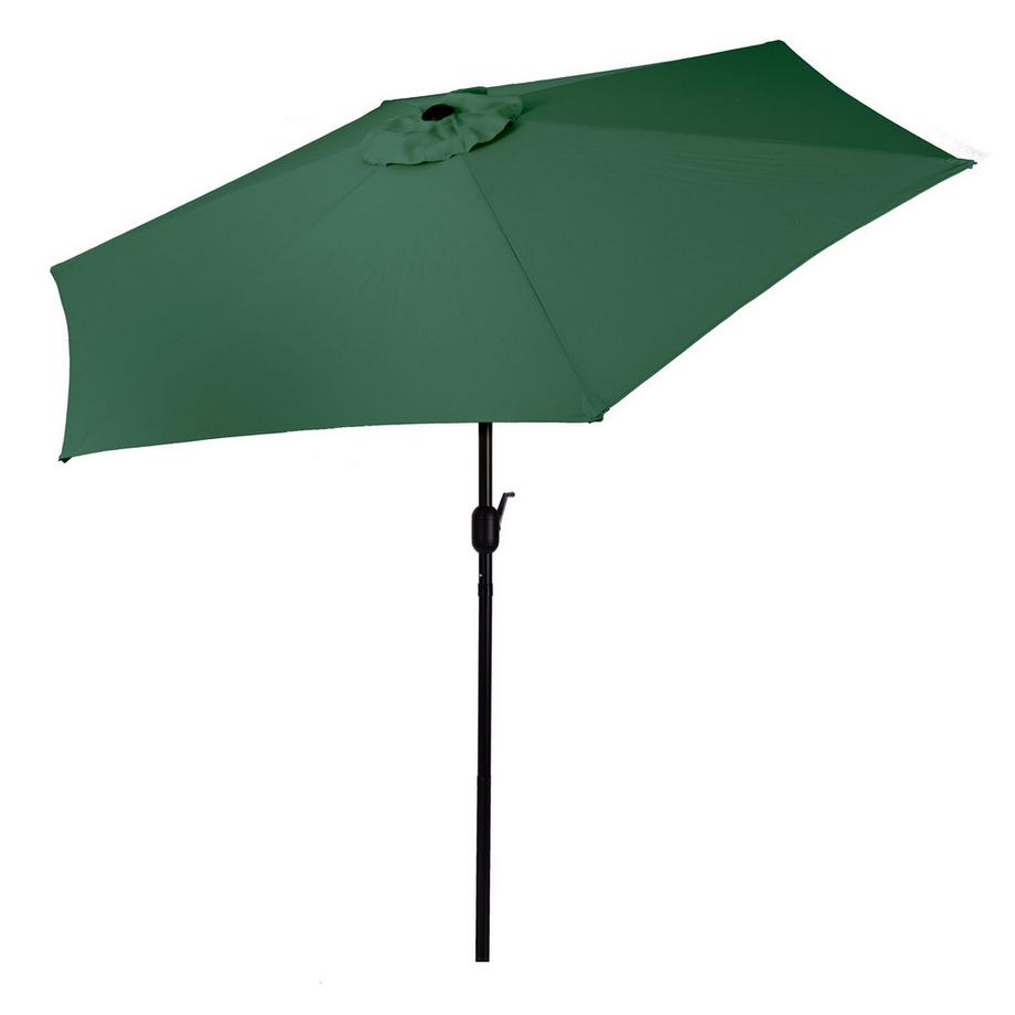Northio Grand parasol de jardin incliné à manivelle, 6 baleines, vert, 270 cm MultiGarden  