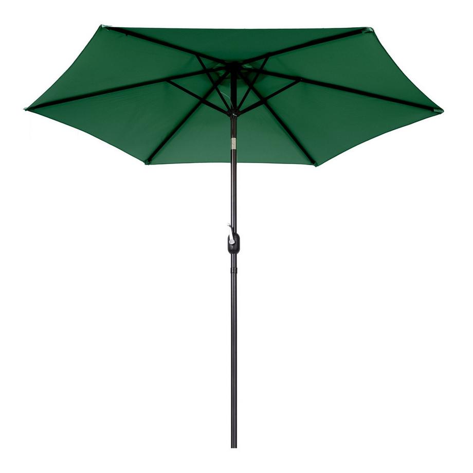 Northio Grand parasol de jardin incliné à manivelle, 6 baleines, vert, 270 cm MultiGarden  