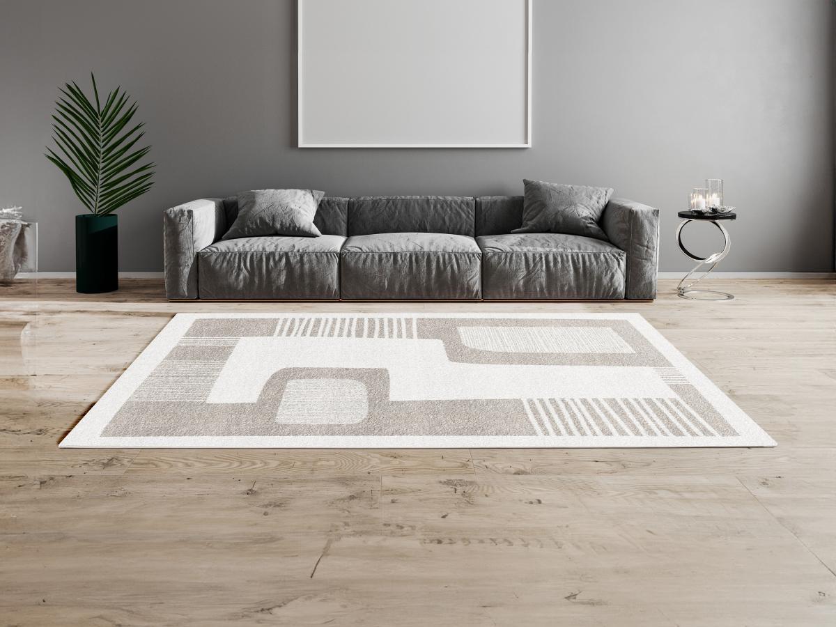 Vente-unique  Tappeto astratto 160 x 230 cm Grigio e Beige di design - VENUSA 