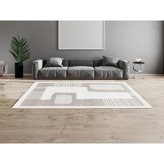 Vente-unique  Tappeto astratto 160 x 230 cm Grigio e Beige di design - VENUSA 