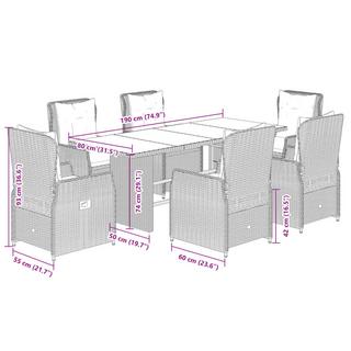 VidaXL Garten essgruppe poly-rattan  